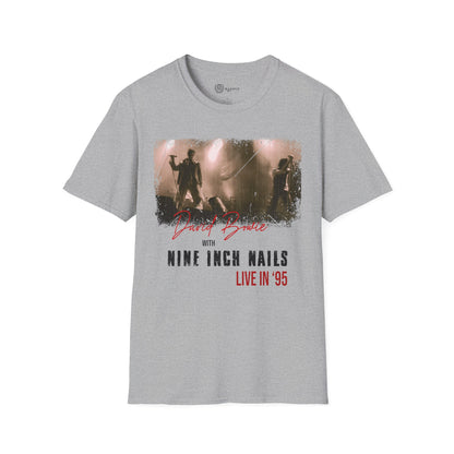David Bowie and Nine Inch Nails Unisex retro T-Shirt - The Outside Tour '95