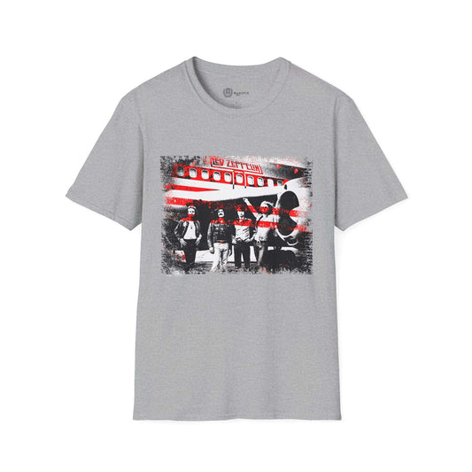 Led Zeppelin Unisex Softstyle T-Shirt - Iconic runway shot