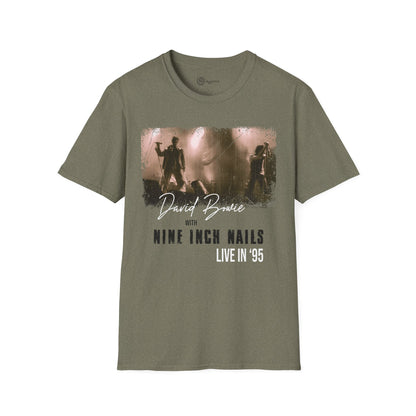 David Bowie and Nine Inch Nails Unisex retro T-Shirt - The Outside Tour '95